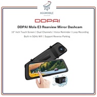 DDPAI Mola E3 Rearview Mirror Dashcam (10 Inch Touch Screen | Dual Recording | HD Night Version | Vo