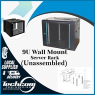 9U Server Rack Network Cabinet Wall Mounted Data Rack (Unassembled)