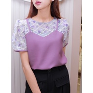 B29 Purple Floral Overalls