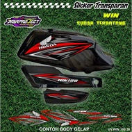 WIN 100 COOL PREMIUM TRANSPARENT STICKERS HONDA RACING 38 STICKER LINES ALREADY CUT