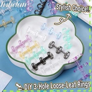 HSHELAA 3 Holes Binder Rings, Transparent Plastic Book Binding Rings, Durable 3-holes Detachable Tra