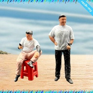 [RecihMY] 1/64 Miniature Figure People Figure Hand Painted Man with White T Shirt for Crafts Project