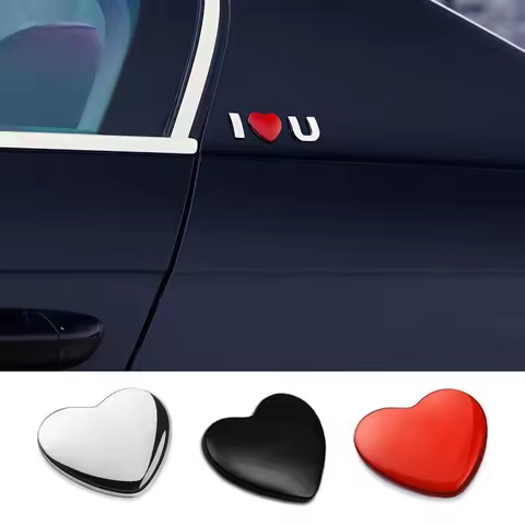 3D Metal DIY Heart Shaped Love Design Logo Car Styling Auto Motorcycle Fender Body Windows Trunk Emb
