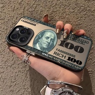 USD Banknotes Case for iPhone 16 15 14 11 Pro Max 13 12 Mini XR 7 8 Plus SE Shockproof Cover Screen 