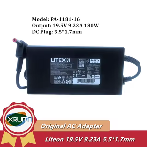 Genuine LITEON PA-1181-16 19.5V 9.23A 180W AC Adapter Charger For ACER PREDATOR TRITON 300 AN515-57-
