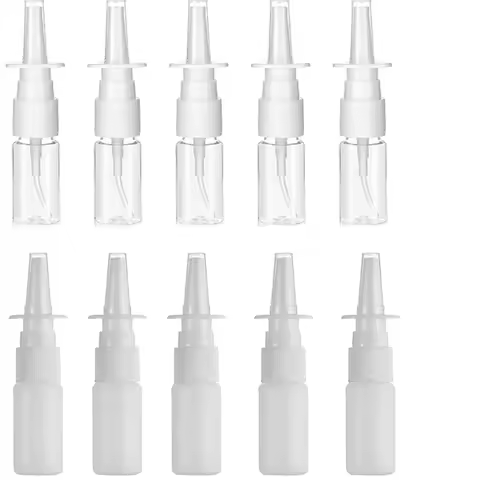 2Pcs/Lot 10ml 20ml 30ml Nasal Spray Bottle Plastic Nose Mist Sprayer Press Spray Head Empty Bottles 