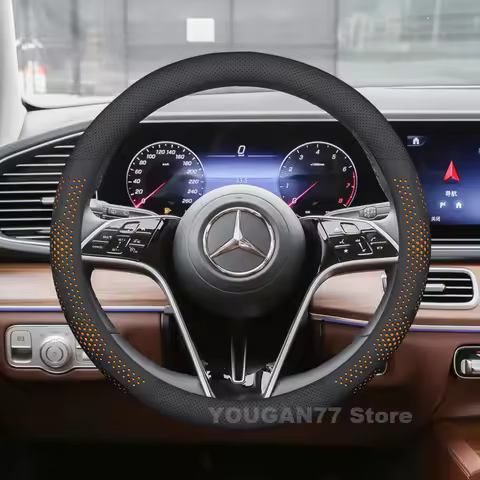 Leather Car Steering Wheel Cover For Mercedes-Benz GLE w167 c292 250d 53 amg 2025 2015-2024 high-end