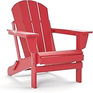 TORVA Folding Adirondack Chair,Fire Pit Chair,Patio Outdoor Chairs All-Weather Proof HDPE Resin for 