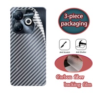 3 pieces packaging Matte Back Film For Infinix Smart 8 Pro 4G Smart8 8Pro Smart8Pro 8plus 8+ 2024 phone case Carbon Fiber Screen Protector Transparent soft