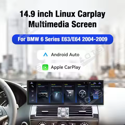 For BMW 6 Series E63/E64 2004-2009 14.9 Inch CarPlay Radio Screen Multimedia Player Car GPS Navigati