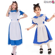 Alice in Wonderland Costume Alice in Wonderland Dress Adult/Child Blue Maid cosplay Clothes Parent-C