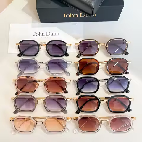 For JOHN DALIA JD JANET Top High Quality Sunglasses Men Luxury Design Retro Square Style Fashion Sun