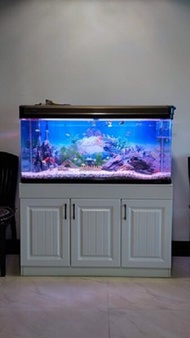 5ft Feet Fish Tank Cabinet Ikan Water Kabinet Aquarium 4 doors 150cm Solid Wood Waterproof Premium (