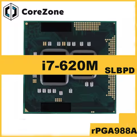 Core i7-620M i7 620M SLBTQ SLBPD 2.6 GHz Dual-Core Quad-Thread CPU Processor 4M 35W Socket G1 / rPGA