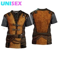 Knight Armor Cosplay T-shirt Men's Clothing 3D Print Casual Fashion O-neck Short Sleeve T Shirts Str