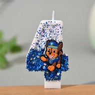 Daily New Arrival/For Paws Team Ryder Number Candle 0-9 Years Old Cake Decoration Party Sequins Crea