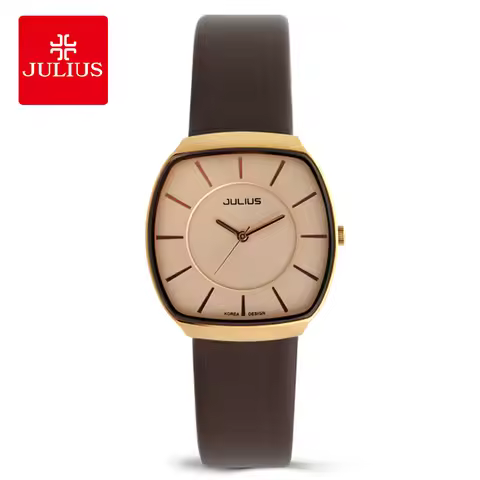 Julius Lover Gift Retro Fashion Wine Bucket Shape Simple Watch Belt Women's Watches Gifts For Woman 