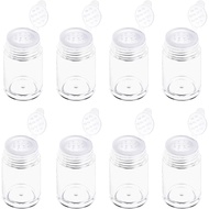 8 Pcs Clear Plastic Loose Powder Containers, 10ml Mini Empty Loose Powder Jar, Face Powders Dispense
