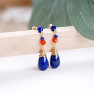 輕珠寶鸚鵡寶藍青金石耳環水晶