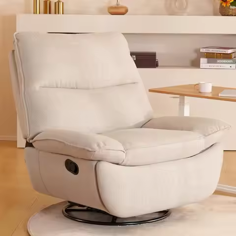 Lotus Swivel Recliner Chair for Adults, Oversized 360° Swivel Rocker Recliner, Fabric Glider Rocking