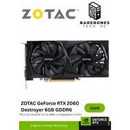 USED NVIDIA RTX 2060 6GB ZOTAC DESTROYER Gaming | Editing | 3D Modeling GPU | Graphic Card