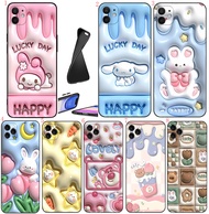 iPhone 15 16 17 Pro Max 16e 15 16 Plus R9 Little rabbit Soft black phone case