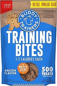 Buddy Biscuits Trainers 10 oz. Bag of Training Bites Soft & Chewy Dog Treats Made with Bacon Flavor