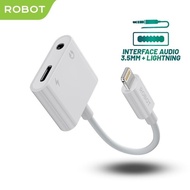 ROBOT Converter RUL01 Lightning to Jack Audio 3.5mm Splitter Open MIc DiM
