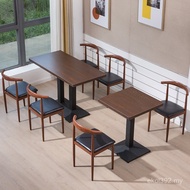Commercial Spicy Hot Snack Table Chair Simple Breakfast Restaurant Dining Table Fast Restaurant Tabl