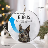 1st Christmas Ornament For Dog Lovers - Personalized Watercolor Pet Photo Ornament - Customized Eter