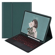 IPad Pro 12.9 2021 2020 2018ป้องกันกรณีบลูทูธ3.0รอบ Keycap คีย์บอร์ด Built-In Touchpad Backlit & ดิน