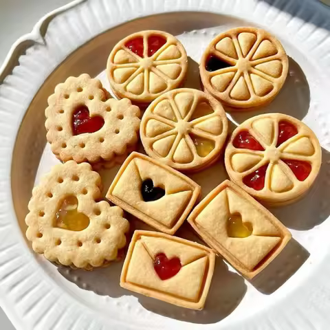 Lemon Envelope Heart Shaped Cookie Cutters Mold Stamp Flower Petal Pattern Biscuit Embosser Mould Fo