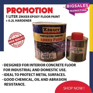 1 Liter ZINXER Heavy Duty Ceramic Tiles Cement Epoxy Protection Floor Flooring Paint / Cat Epoxy Lantai