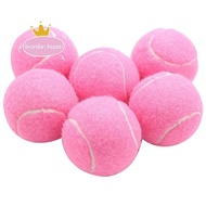 6Pcs Pack Pink Tennis Balls Wear-Resistant Elastic Training Balls 66mm Ladies Beginners Practice Ten