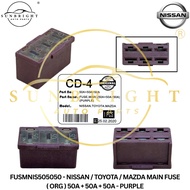 NISSAN / TOYOTA / MAZDA MAIN FUSE ( ORG ) 50A + 50A + 50A - PURPLE
