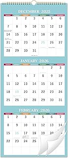 2025 Wall Calendar - 3 Month Wall Calendar 2025, Jan 2025 - Dec 2025, 11.25" x 26", 3 Month Calendar