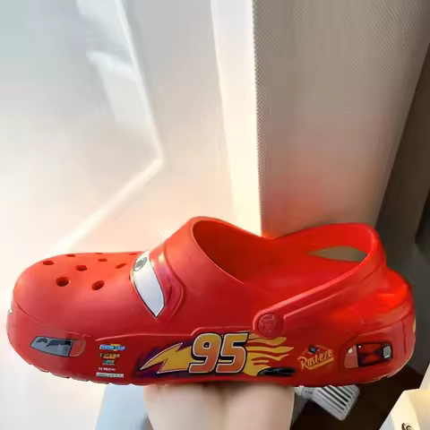 Disney Lightning Mcqueen Pixar slipper Outdoor Beach Crocs Cute Cartoon Anime Pool Anti Slip No95 Ca