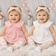 READY (3m up to 18m) 3-in-1 Bandana Kutung Set SMOKE by FAIRY REALM