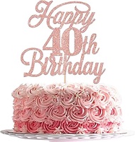 Xsstarmi 1 Pack Cake Decoration 40th Birthday Cake Topper Glitter 40 Fabulous Happy 40th Birthday Ca