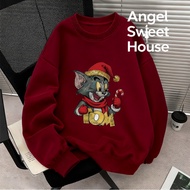 (24 Hours Delivery) Angel Official oversize Modern Round Neck Shirt Plus Size Korean Long-Sleeved Lo