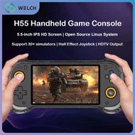 【New】H55 Handheld Game Console 5.5-Inch HD IPS Screen Linux System Retro Game Player Hall Effect Joy