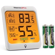 ThermoPro TP-53 เครื่องวัดอุณหภูมิและความชื้นภายในบ้านแบบดิจิตอล Indoor Digital Hygrometer Thermometer ThermoPro TP53ThermoPro  Digital Hygrometer Indoor Thermometer Room Thermometer and Humidity Gauge