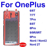 1Set/Lot Full Set For Oneplus 6 6T 7 7T 8 8T 9 9R 9RT 9 Pro Nord 2 5G Back Battery Cover Sticker Rea