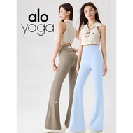 al0 High Waist Pocket Yoga Flared Pants Sports Fitness Pants Fitness Long Pants
