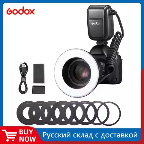 Godox MF-R76 RING76 5000K Macro LED Ring Light Speedlite Flash Light for Sony Canon Nikon Camera 5D 