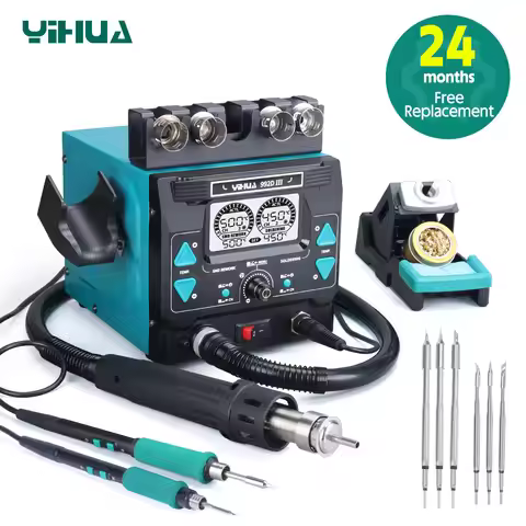 YIHUA 992D-III Hot Air Rework Station 210 245 Soldering Iron Station for Microscope Soldering Electr
