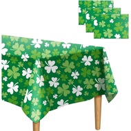 St Patricks Day Tablecloth Plastic 54x108 Inch, 3 Pack Green Grass Disposable Table Cover, Rectangle