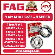FAG YAMAHA LC135 4Speed ( 6pcs/Set-C3 ) 100% ORIGINAL Motorcycle Engine Bearings 6002C3 6004C3 6202C