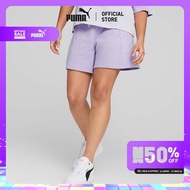 PUMA BASICS - กางเกงขาสั้นผู้หญิง PUMA POWER Colourblock สีม่วง  67364025