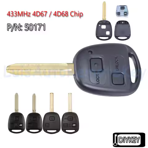 Remote Car Key Fob 433MHz 4D67 / 4D68 Chip for Toyota Prado 120 RAV4 Kluger Previa FJ Cruiser Land C